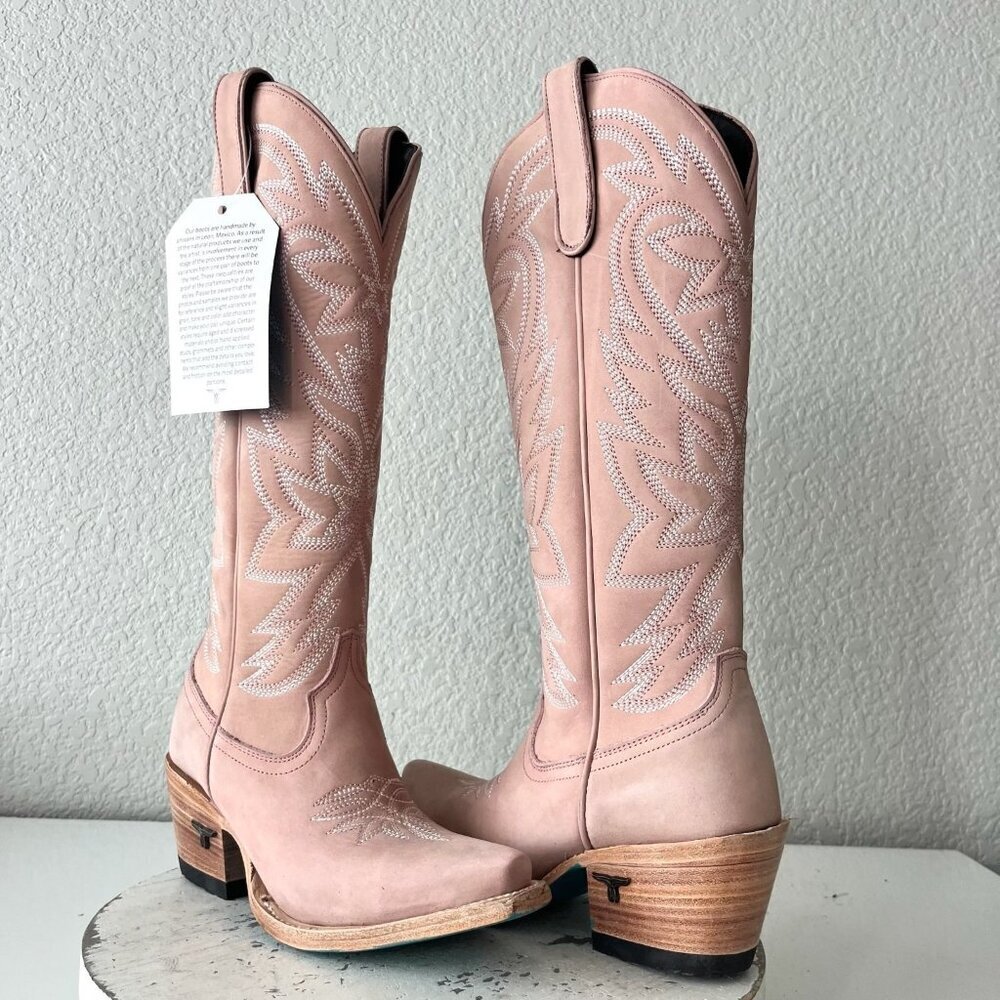Lane Smokeshow Womens Cowboy Boots 5 Pink Leather Western Cowgirl Mid Calf Tall